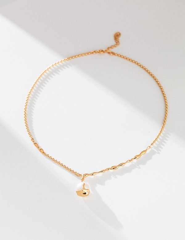 Sterling Silver Baroque Pearl Necklace