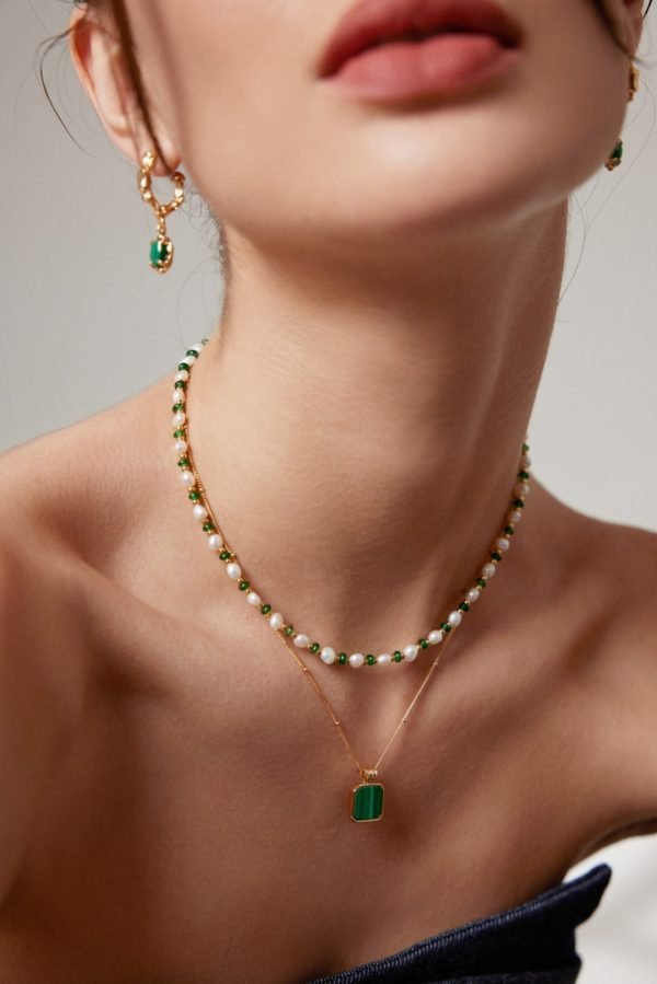 Sterling Silver Malachite Earrings