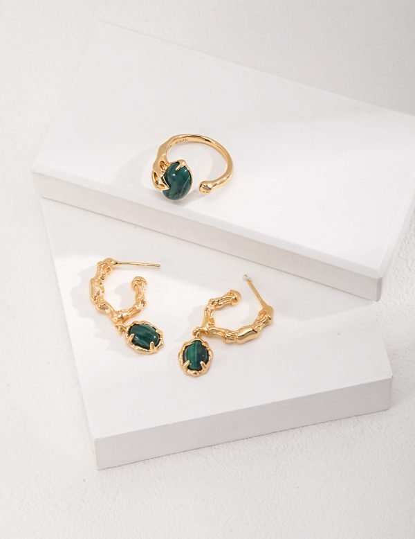 Sterling Silver Malachite Earrings