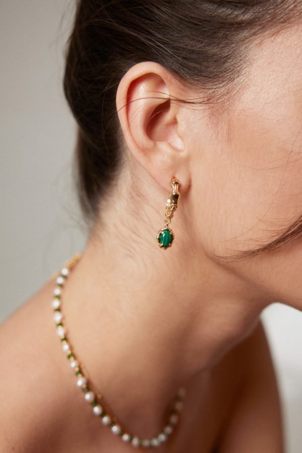 Sterling Silver Malachite Earrings