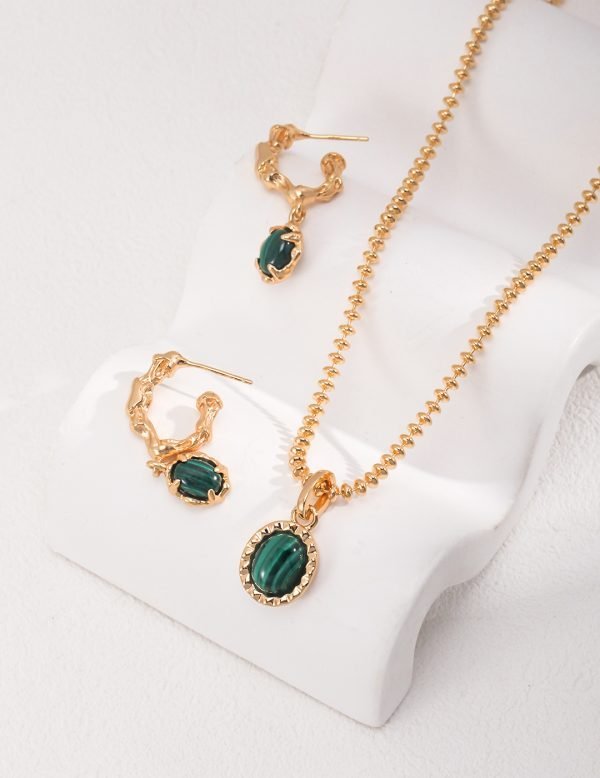 Sterling Silver Malachite Earrings