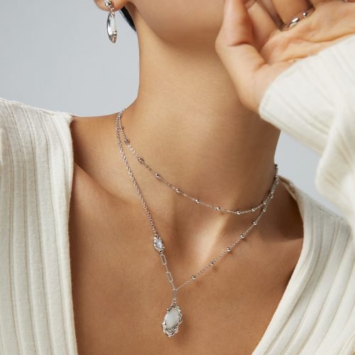 Sterling Silver Mother-of-Pearl Necklace